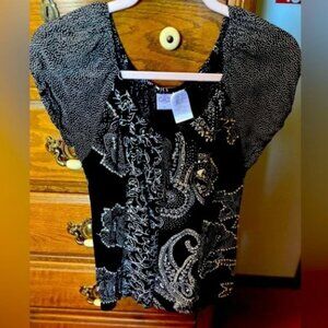 Bila Embellished Round Neck Blouse